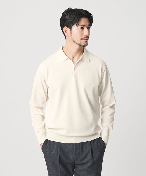 BEAUTY&YOUTH UNITED ARROWS(ビューティーアンドユースユナイテッドアローズ)の「【WEB限定 WARDROBE SMART】KOUKIN ハイゲージ ニット ポロシャツ【抗菌・防臭】(ニット/セーター・メンズ・ネイビー/ナチュラル/ブラック・S/M/L/XL)」の10枚目の写真