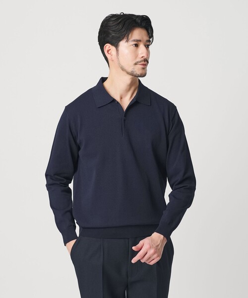 BEAUTY&YOUTH UNITED ARROWS(ビューティーアンドユースユナイテッドアローズ)の「【WEB限定 WARDROBE SMART】KOUKIN ハイゲージ ニット ポロシャツ【抗菌・防臭】(ニット/セーター・メンズ・ネイビー/ナチュラル/ブラック・S/M/L/XL)」の11枚目の写真