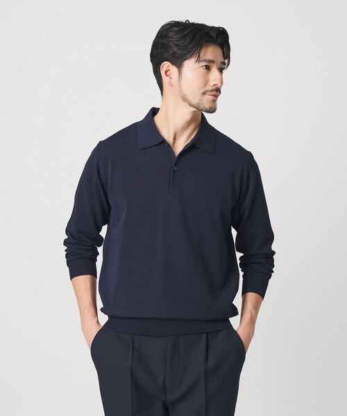 BEAUTY&YOUTH UNITED ARROWS(ビューティーアンドユースユナイテッドアローズ)の「【WEB限定 WARDROBE SMART】KOUKIN ハイゲージ ニット ポロシャツ【抗菌・防臭】(ニット/セーター・メンズ・ネイビー/ナチュラル/ブラック・S/M/L/XL)」の12枚目の写真