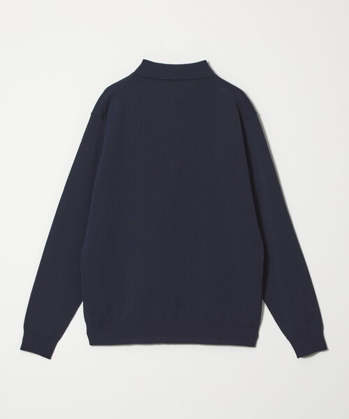 ユナイテッドアローズ ウール100% 長袖 ニットポロシャツ ネイビー WEB限定 WARDROBE SMART】KOUKIN ハイゲージ ニット ポロシャツ【抗菌