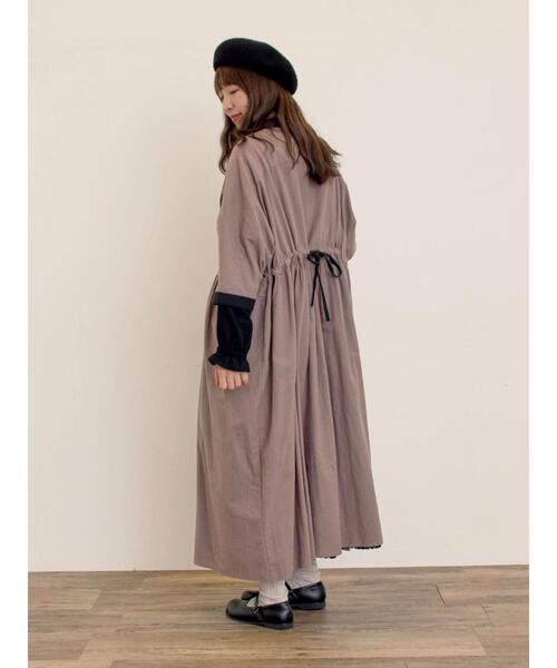 Samansa Mos2（サマンサ モスモス）の「【S/Mサイズ】ドルマンスリーブギャザーワンピース（ワンピース・レディース・ブラック/ブルー/モカ/ベージュ・M/S）」の18枚目の写真