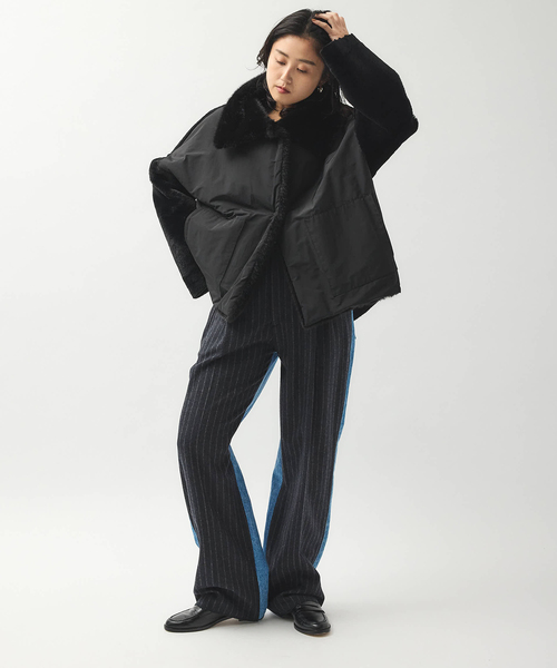 collection PRIVEE?(コレクションプリヴェ)の「【COLLECTION PRIVEE?】 WOMAN ECO-SHEARLING JA:ジャケット(その他アウター・レディース・ブラック・44/42)」の2枚目の写真