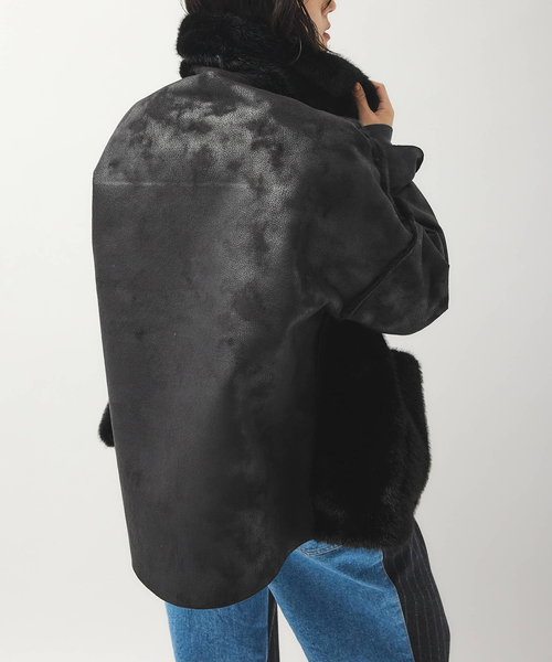 collection PRIVEE?(コレクションプリヴェ)の「【COLLECTION PRIVEE?】 WOMAN ECO-SHEARLING JA:ジャケット(その他アウター・レディース・ブラック・44/42)」の5枚目の写真