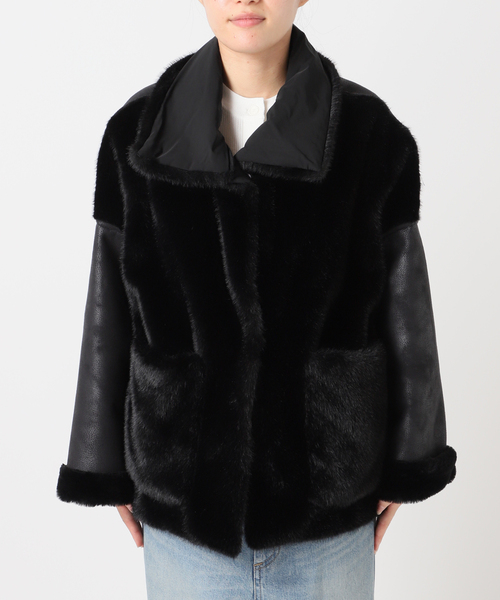 collection PRIVEE?(コレクションプリヴェ)の「【COLLECTION PRIVEE?】 WOMAN ECO-SHEARLING JA:ジャケット(その他アウター・レディース・ブラック・44/42)」の6枚目の写真