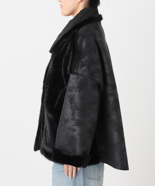 collection PRIVEE?(コレクションプリヴェ)の「【COLLECTION PRIVEE?】 WOMAN ECO-SHEARLING JA:ジャケット(その他アウター・レディース・ブラック・44/42)」の7枚目の写真