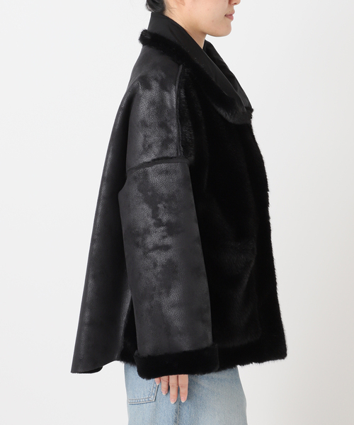 collection PRIVEE?(コレクションプリヴェ)の「【COLLECTION PRIVEE?】 WOMAN ECO-SHEARLING JA:ジャケット(その他アウター・レディース・ブラック・44/42)」の9枚目の写真