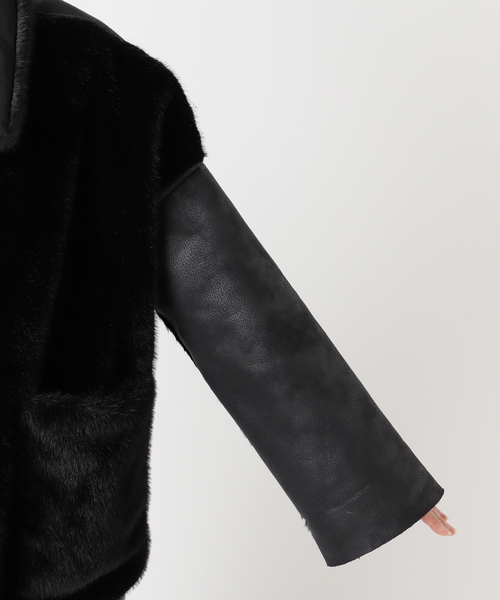 collection PRIVEE?(コレクションプリヴェ)の「【COLLECTION PRIVEE?】 WOMAN ECO-SHEARLING JA:ジャケット(その他アウター・レディース・ブラック・44/42)」の11枚目の写真