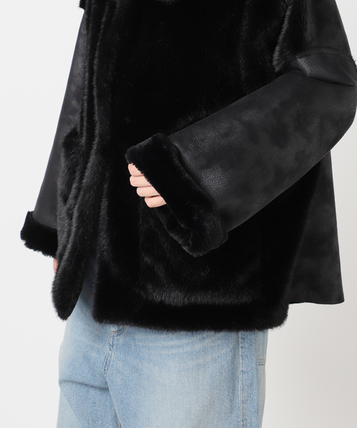 collection PRIVEE?(コレクションプリヴェ)の「【COLLECTION PRIVEE?】 WOMAN ECO-SHEARLING JA:ジャケット(その他アウター・レディース・ブラック・44/42)」の12枚目の写真