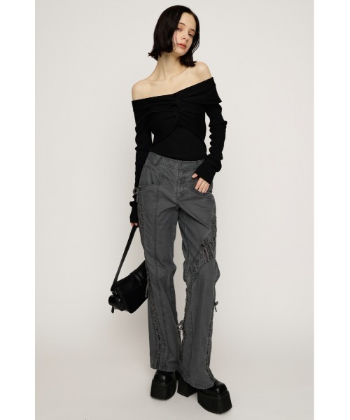 SLY(スライ)の「LACE UP MANNISH PT レースアップ マニッシュ パンツ 秋服 冬服(スラックス・レディース・グレー/ブラウン・1/2)」の9枚目の写真