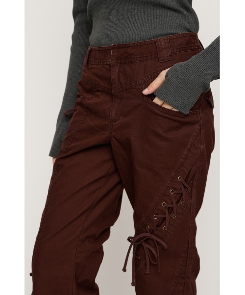SLY(スライ)の「LACE UP MANNISH PT レースアップ マニッシュ パンツ 秋服 冬服(スラックス・レディース・グレー/ブラウン・1/2)」の18枚目の写真