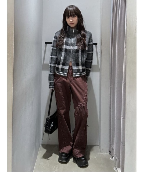 SLY(スライ)の「LACE UP MANNISH PT レースアップ マニッシュ パンツ 秋服 冬服(スラックス・レディース・グレー/ブラウン・1/2)」の6枚目の写真