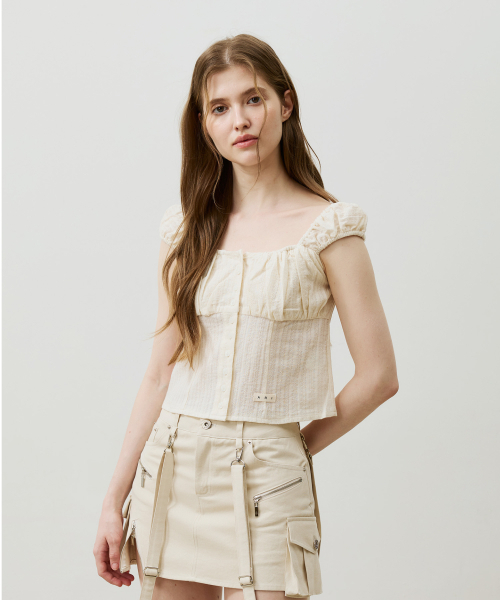 CUDDLY SLEEVELESS TOP / BEIGE