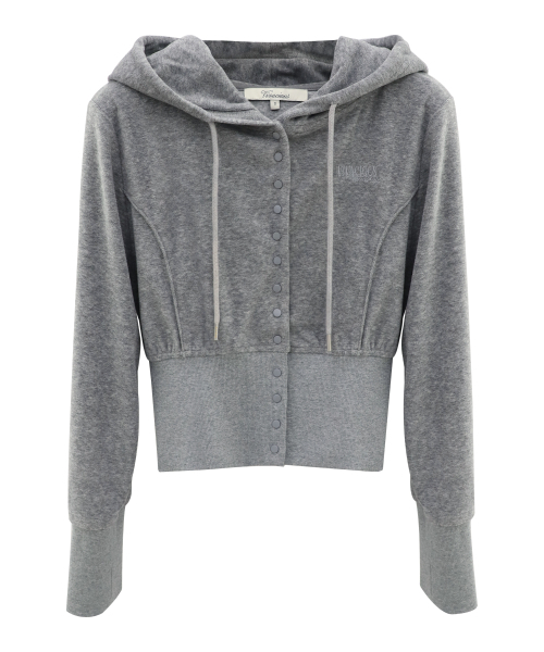 Vivacious(ビバシャス)の「Serena Snap Hoody Zip-up_4Colors(パーカー・レディース・グレー/ブラック/ピンク/アイボリー・SMALL/MEDIUM)」の11枚目の写真