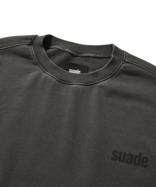 suade（スエード）の「WASHED LOGO CREWNECK [PIGMENT BLACK]（スウェット・レディース・その他・MEDIUM/LARGE/X-LARGE）」の3枚目の写真