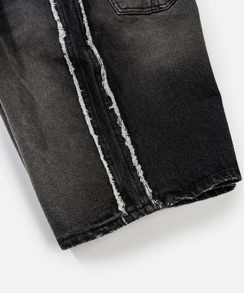 VASTIC(バスティック)の「サイドカットオフデニムハーフパンツ_ブラック(その他パンツ・メンズ・その他・LARGE/MEDIUM/X-LARGE)」の6枚目の写真