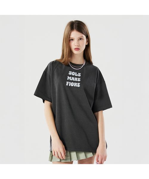 RMRN(アルエームアルエヌ)の「SOLE MARE FIORE PIGMENT T-SHIRT(Tシャツ/カットソー・レディース・ピンク/ブルー/チャコール・1/2)」の2枚目の写真
