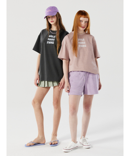 RMRN(アルエームアルエヌ)の「SOLE MARE FIORE PIGMENT T-SHIRT(Tシャツ/カットソー・レディース・ピンク/ブルー/チャコール・1/2)」の4枚目の写真