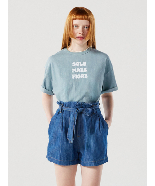 RMRN(アルエームアルエヌ)の「SOLE MARE FIORE PIGMENT T-SHIRT(Tシャツ/カットソー・レディース・ピンク/ブルー/チャコール・1/2)」の8枚目の写真