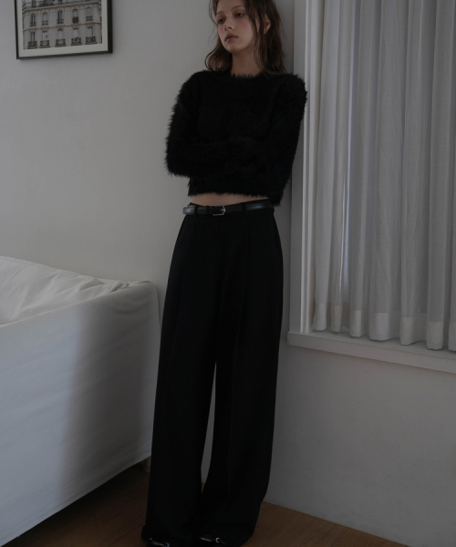 DEHEVE（デヘヴェ）の「Hairy Flare Sleeve Knit [Black]（ニット/セーター・レディース・ブラック・FREE）」の3枚目の写真