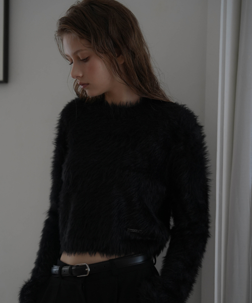 DEHEVE（デヘヴェ）の「Hairy Flare Sleeve Knit [Black]（ニット/セーター・レディース・ブラック・FREE）」の7枚目の写真