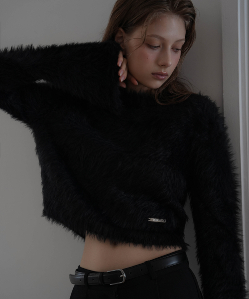 DEHEVE（デヘヴェ）の「Hairy Flare Sleeve Knit [Black]（ニット/セーター・レディース・ブラック・FREE）」の10枚目の写真