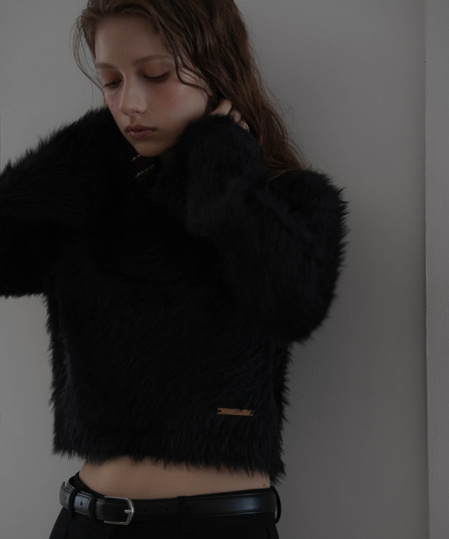 DEHEVE（デヘヴェ）の「Hairy Flare Sleeve Knit [Black]（ニット/セーター・レディース・ブラック・FREE）」の12枚目の写真