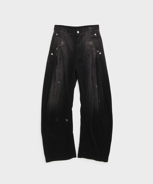 CONZ(コンズ)の「CORDUROY BLAST PAINT CURVED LEG PANTS(その他パンツ・レディース・ブラック/ライトベージュ・1/2/3)」の13枚目の写真