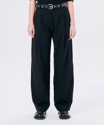 HALOMINIUM（ハロミニウムー）の「ワンタックウールパンツ2 / ブラック（スラックス）」