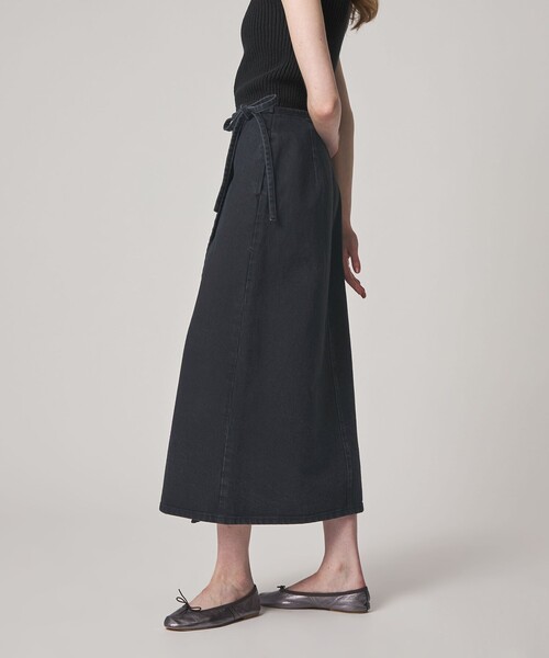 Steven Alan（スティーブンアラン）の「＜Steven Alan＞コットン ラップ デニムスカート（デニムスカート・レディース・オフホワイト/ブラック・M/S）」の4枚目の写真