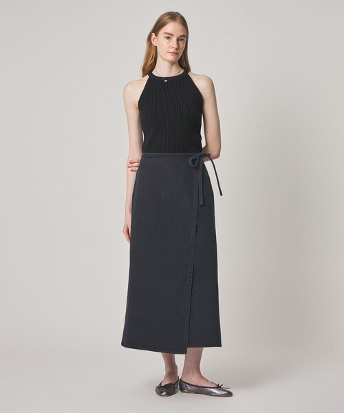 Steven Alan（スティーブンアラン）の「＜Steven Alan＞コットン ラップ デニムスカート（デニムスカート・レディース・オフホワイト/ブラック・M/S）」の5枚目の写真