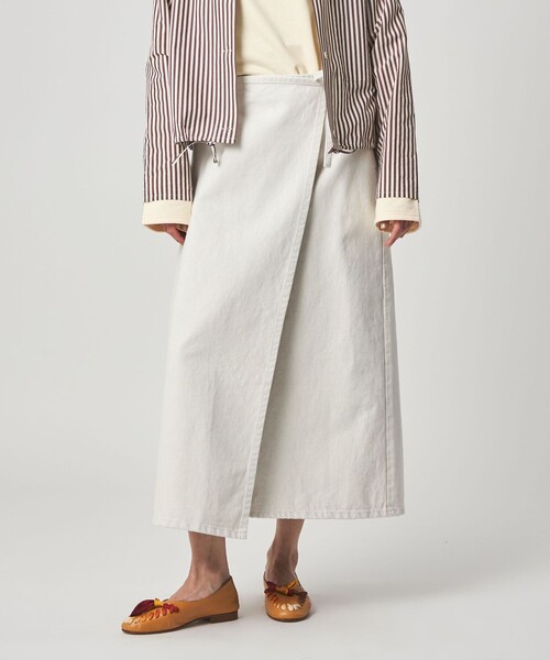 Steven Alan（スティーブンアラン）の「＜Steven Alan＞コットン ラップ デニムスカート（デニムスカート・レディース・オフホワイト/ブラック・M/S）」の7枚目の写真
