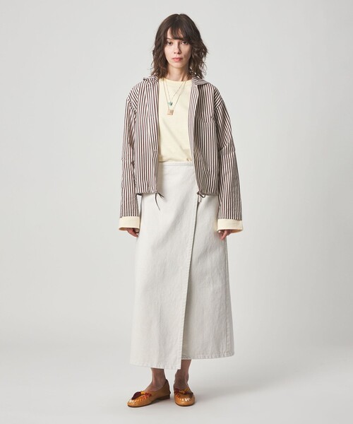 Steven Alan（スティーブンアラン）の「＜Steven Alan＞コットン ラップ デニムスカート（デニムスカート・レディース・オフホワイト/ブラック・M/S）」の9枚目の写真