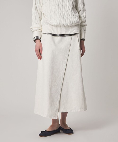 Steven Alan（スティーブンアラン）の「＜Steven Alan＞コットン ラップ デニムスカート（デニムスカート・レディース・オフホワイト/ブラック・M/S）」の10枚目の写真
