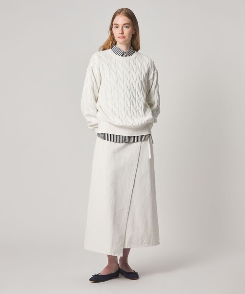 Steven Alan＞コットン ラップ デニムスカート（デニムスカート