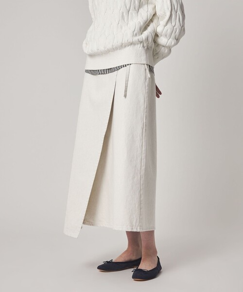 Steven Alan（スティーブンアラン）の「＜Steven Alan＞コットン ラップ デニムスカート（デニムスカート・レディース・オフホワイト/ブラック・M/S）」の12枚目の写真