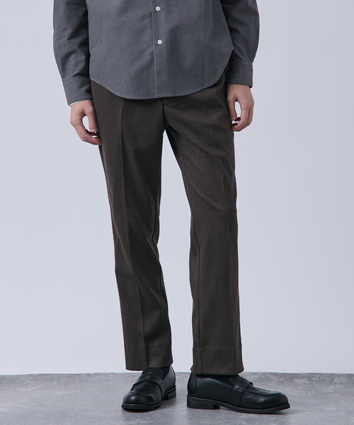 B.C STOCK(ベーセーストック)の「ニットフランネル テーパードスラックス(スラックス・メンズ・ブラウン/ネイビー/チャコールグレー・LARGE/MEDIUM/X-LARGE)」の2枚目の写真