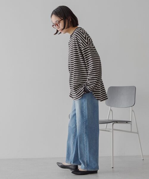 AMERICAN HOLIC(アメリカンホリック)の「ソフトタッチボーダープルオーバー(Tシャツ/カットソー・レディース・ブラウン/アイボリー/ブラック・L/M)」の10枚目の写真