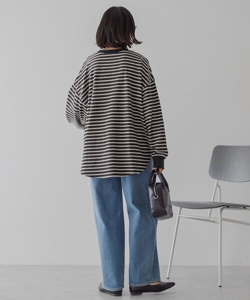 AMERICAN HOLIC(アメリカンホリック)の「ソフトタッチボーダープルオーバー(Tシャツ/カットソー・レディース・ブラウン/アイボリー/ブラック・L/M)」の11枚目の写真