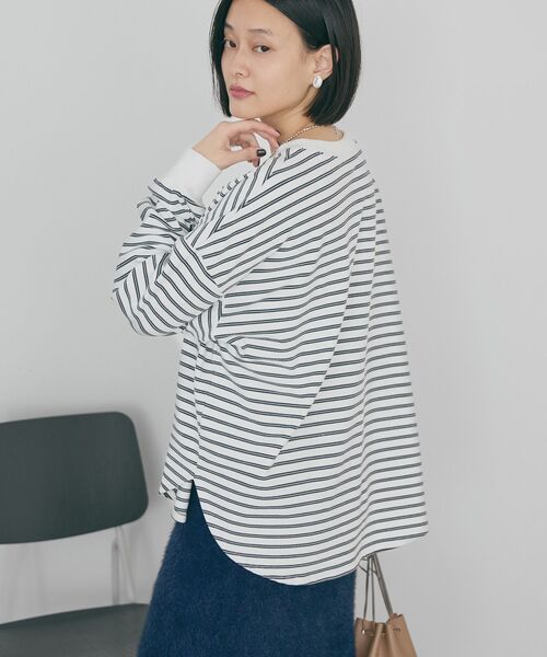 AMERICAN HOLIC(アメリカンホリック)の「ソフトタッチボーダープルオーバー(Tシャツ/カットソー・レディース・ブラウン/アイボリー/ブラック・L/M)」の17枚目の写真