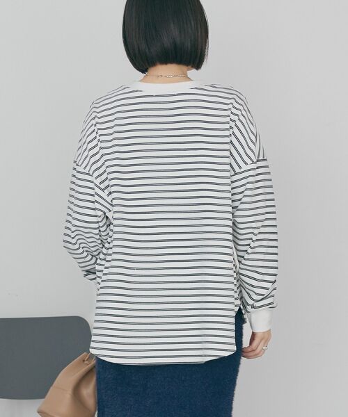 AMERICAN HOLIC(アメリカンホリック)の「ソフトタッチボーダープルオーバー(Tシャツ/カットソー・レディース・ブラウン/アイボリー/ブラック・L/M)」の20枚目の写真