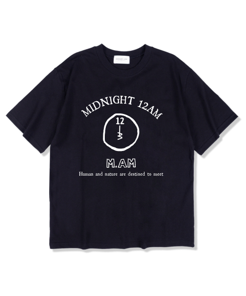MIDNIGHT12AM(ミッドナイト12エーエム)の「12M.AMロゴ 半袖Tシャツ ネイビー(Tシャツ/カットソー・メンズ・その他・LARGE/X-LARGE/XX-LARGE)」の1枚目の写真