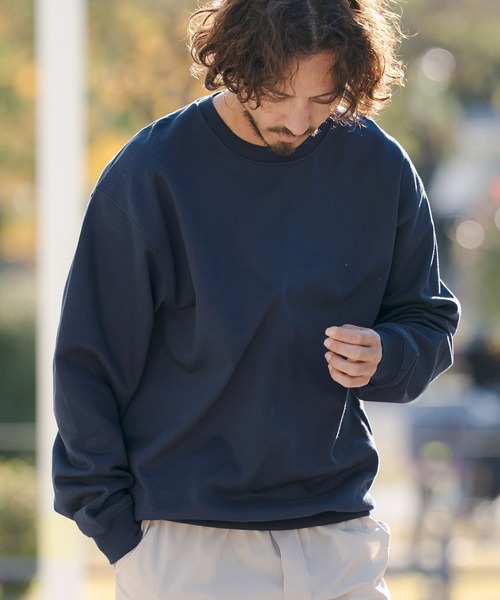 CAMBIO（カンビオ）の「msw1824- 11.2oz裏毛CNスウェット(HLCM0235)（スウェット・メンズ・ブラック/ヘザーグレー/ホワイト/ネイビー・S/M/L/XL）」の4枚目の写真