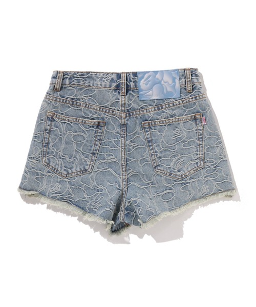 A BATHING APE（アベイシングエイプ）の「LINE CAMO DENIM SHORTS（デニムパンツ・レディース・ライトインディゴブルー/ピンク・MEDIUM/SMALL）」の3枚目の写真