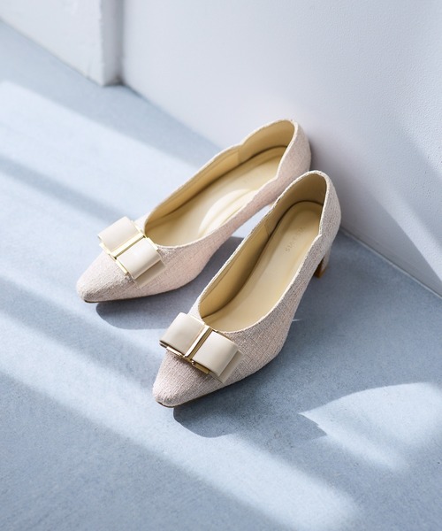 Juze（ジュゼ）の「ハートカットリボンパンプス（パンプス・レディース・ブラック/ベージュ系その他2・S/M/L）」の4枚目の写真