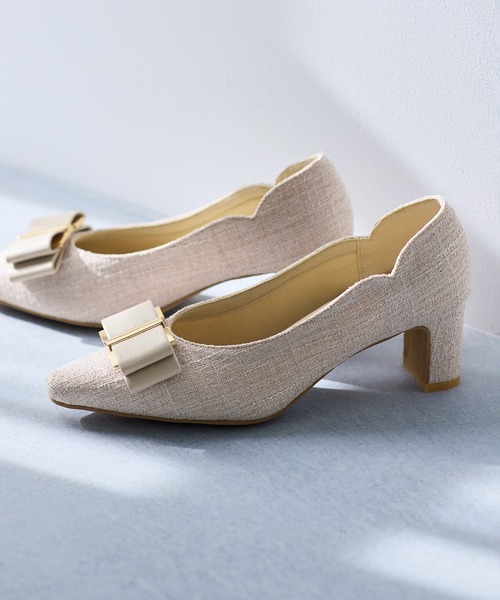 Juze（ジュゼ）の「ハートカットリボンパンプス（パンプス・レディース・ブラック/ベージュ系その他2・S/M/L）」の5枚目の写真