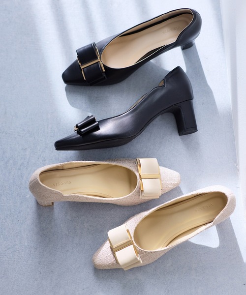 Juze（ジュゼ）の「ハートカットリボンパンプス（パンプス・レディース・ブラック/ベージュ系その他2・S/M/L）」の7枚目の写真