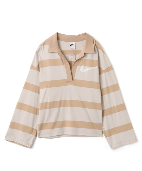 NIKE(ナイキ)の「NIKE AS W NSW PREP TOP / ナイキ ウィメンズ プレップ L/S トップ【SP】(ポロシャツ・レディース・グレー/ベージュ・S/M/L)」の2枚目の写真