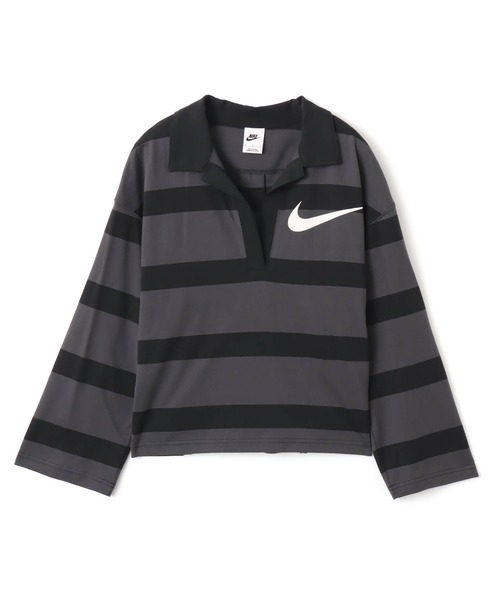 NIKE(ナイキ)の「NIKE AS W NSW PREP TOP / ナイキ ウィメンズ プレップ L/S トップ【SP】(ポロシャツ・レディース・グレー/ベージュ・S/M/L)」の6枚目の写真