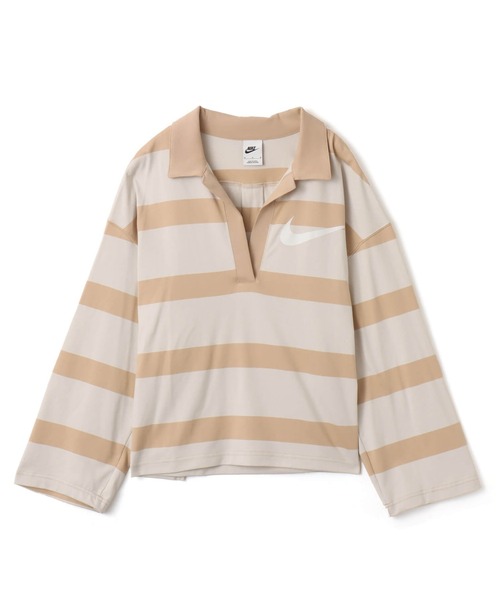 NIKE(ナイキ)の「NIKE AS W NSW PREP TOP / ナイキ ウィメンズ プレップ L/S トップ【SP】(ポロシャツ・レディース・グレー/ベージュ・S/M/L)」の13枚目の写真
