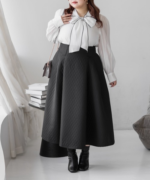 CLETTE(クレット)の「CLETTEオリジナル配色リボンタイシアーブラウス(シャツ/ブラウス・レディース・ブルー/ブラック/ホワイト・4L/3L/LL)」の5枚目の写真